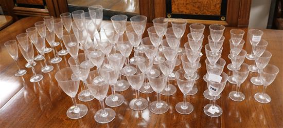 An extensive collection of Baccarat glassware
